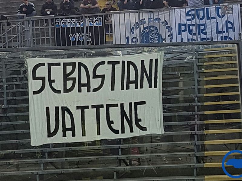 Atalanta-Pescara, striscione contro Sebastiani, foto 1