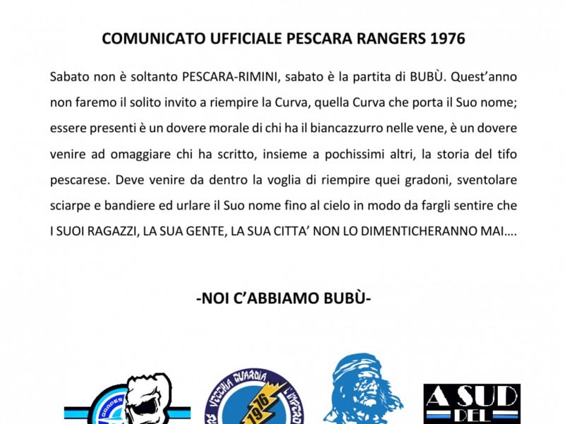 Comunicato ufficiale Pescara Rangers, foto 1