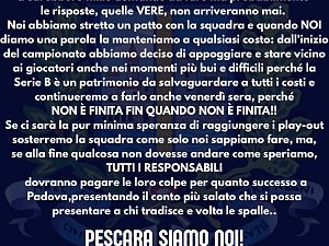 Comunicato ufficiale Curva Nord ‘’Marco Mazza’’