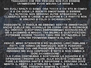 Comunicato ufficiale della Curva Nord ‘’Marco Mazza’’